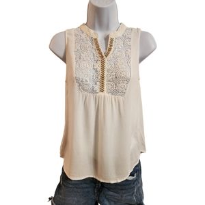 Cream Lace Tank Top